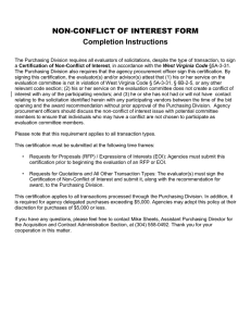 NON-CONFLICT OF INTEREST FORM Completion Instructions