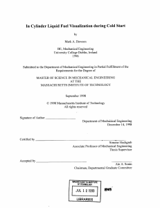 In Cylinder Liquid Fuel  Visualization  during Cold ...