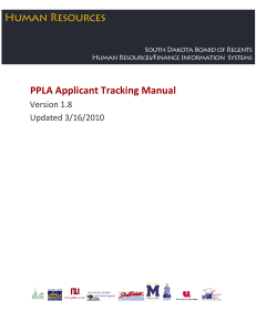 PPLA Applicant Tracking Manual Human Resources   