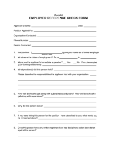 EMPLOYER REFERENCE CHECK FORM