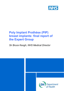 Poly Implant Prothèse (PIP) breast implants: final report of the Expert Group