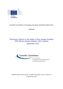 Preliminary Opinion on the safety of Poly Implant Prothèse