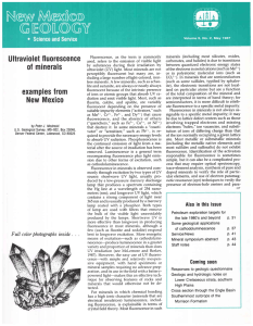 fluorescenGe U ltraviolet of minerals