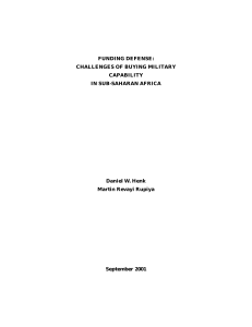 FUNDING DEFENSE: CHALLENGES OF BUYING MILITARY CAPABILITY IN SUB-SAHARAN AFRICA