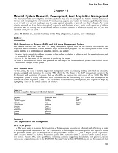 Chapter 11 Materiel System Research, Development, And Acquisition Management