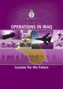 OPERATIONS IN IRAQ Lessons for the Future