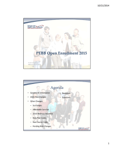PEBB Open Enrollment 2015 Agenda 10/21/2014