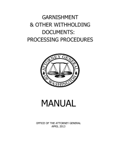 MANUAL GARNISHMENT &amp; OTHER WITHHOLDING DOCUMENTS: