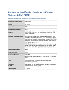 Payment vs. Qualification Details for IRS Tuition Statement (BM1745RE)