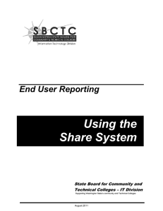 Using the Share System End User Reporting
