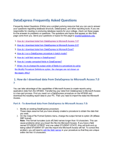 DataExpress Frequently Asked Questions