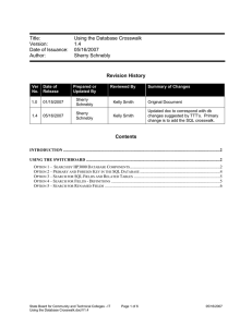 Title: Using the Database Crosswalk Version: