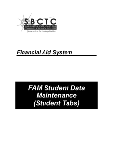 FAM Student Data Maintenance (Student Tabs)