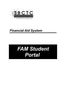 FAM Student Portal  Financial Aid System