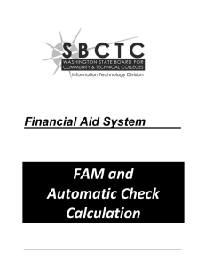 FAM and Automatic Check Calculation Financial Aid System