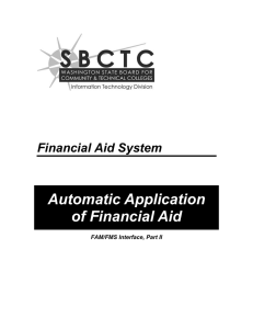 Automatic Application of Financial Aid Financial Aid System FAM/FMS Interface, Part II