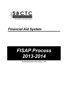 FISAP Process 2013-2014 Financial Aid System 0