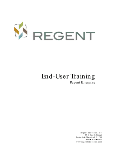 End-User Training Regent Enterprise