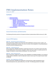 FMS Implementation Notes Contents  January 22, 2001