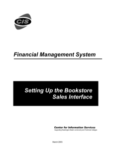 Financial Management System Setting Up the Bookstore Sales Interface