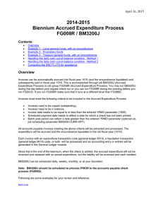 2014-2015 Biennium Accrued Expenditure Process FG008R / BM3200J