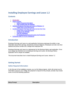 Installing Employee Earnings and Leave 1.2 Contents