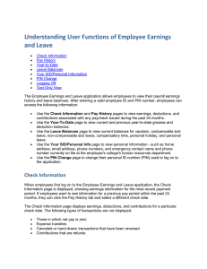 Understanding User Functions of Employee Earnings and Leave
