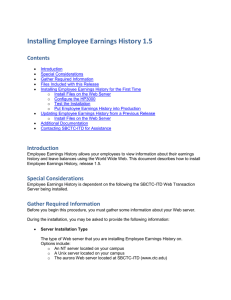 Installing Employee Earnings History 1.5 Contents