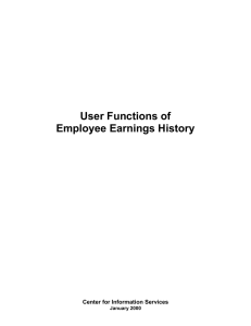 User Functions of Employee Earnings History  Center for Information Services