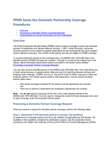 PPMS Same-Sex Domestic Partnership Coverage Procedures