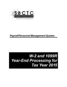 W-2 and 1099R Year-End Processing for Tax Year 2015