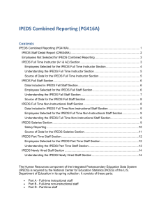 IPEDS Combined Reporting (PG416A) Contents