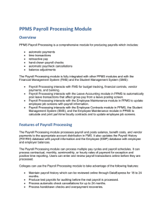 PPMS Payroll Processing Module Overview