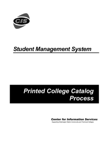 Printed College Catalog Process Student Management System