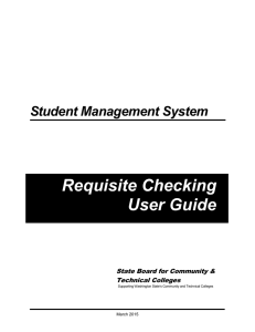 Requisite Checking User Guide Student Management System