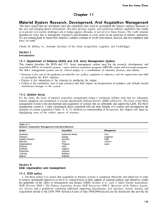 Chapter 11 Materiel System Research, Development, And Acquisition Management