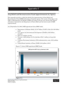 Appendix C Iraq Relief and Reconstruction Fund Apportionments by Agency