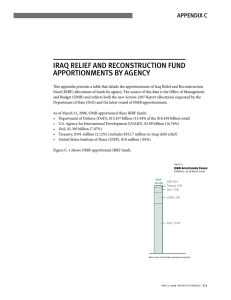 irAq relief And reConstruCtion fund Apportionments by AgenCy Appendix C