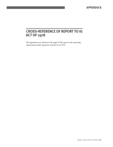 CROSS-REFERENCE OF REPORT TO IG ACT OF 1978 APPENDIX B
