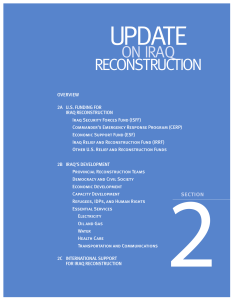 UPDate  ReConStRUCtIon on IRaQ