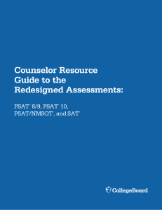 Counselor Resource Guide to the Redesigned Assessments: