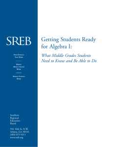 Getting Students Ready for Algebra I: What Middle Grades Students