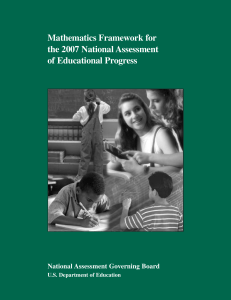 Mathematics Framework for the 2007 National Assessment of Educational Progress
