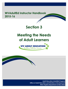 Section 3 Meeting the Needs of Adult Learners