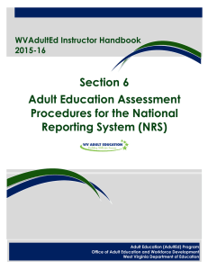 Section 6 Adult Education Assessment Procedures for the National Reporting System (NRS)