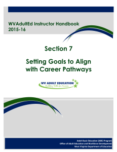 Section 7 Setting Goals to Align with Career Pathways WVABE Instructor Handbook