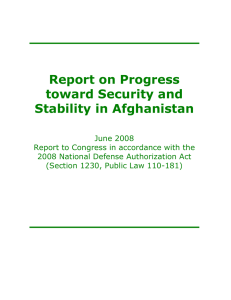 Report on Progress toward Security and Stability in Afghanistan