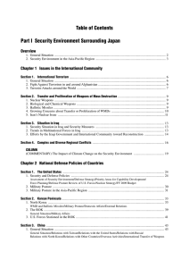 Table of Contents Part I  Security Environment Surrounding Japan Overview