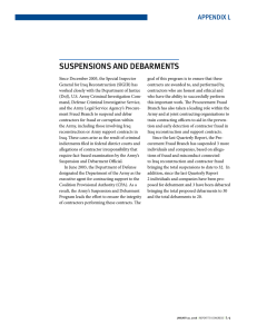 SUSpenSionS And debARmentS Appendix L