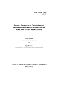 Poverty Dynamics of Female-headed Households in Pakistan: Evidence from